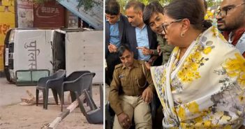 राजस्थानच्या माजी मुख्यमंत्री वसुंधरा राजेंच्या ताफ्यातील गाडीला अपघात
