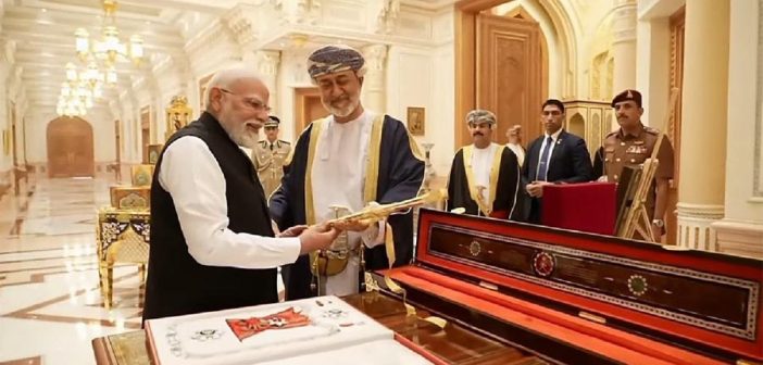 पंतप्रधान मोदींना ओमानचा ‘ऑर्डर ऑफ ओमान’ सर्वोच्च नागरी पुरस्कार प्रदान