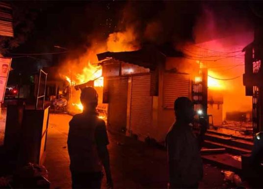 ठाण्यात गावदेवी मार्केटमध्ये अग्नितांडव, दोन जणांचा मृत्यू