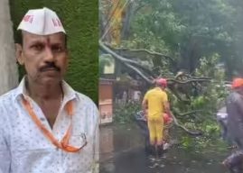 ठाण्यात झाड कोसळून मृत्युमुखी पडलेल्या पांडुरंग भुवड यांना शिवसेनेचा मदतीचा हात